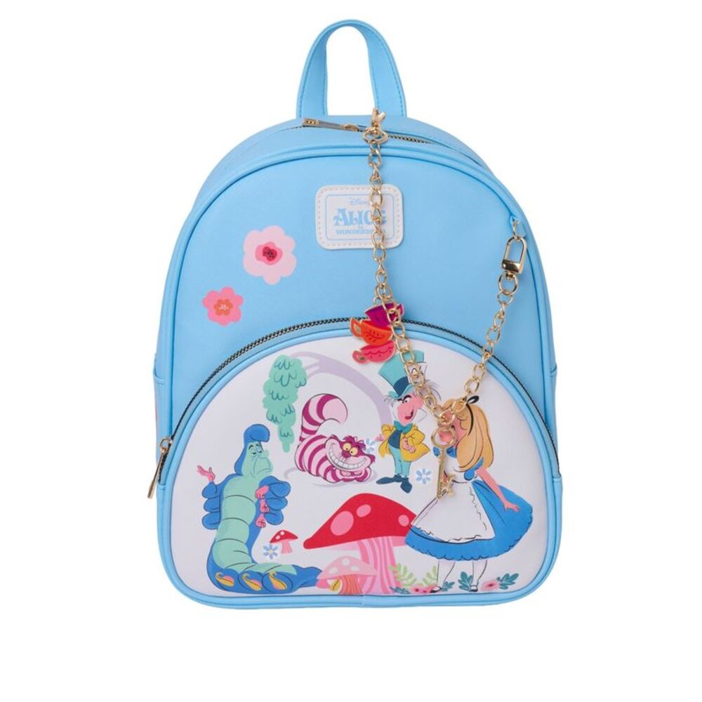 Alice in Wonderland Mini Backpack Disney Bag with Detachable Charm Cheshire Cat